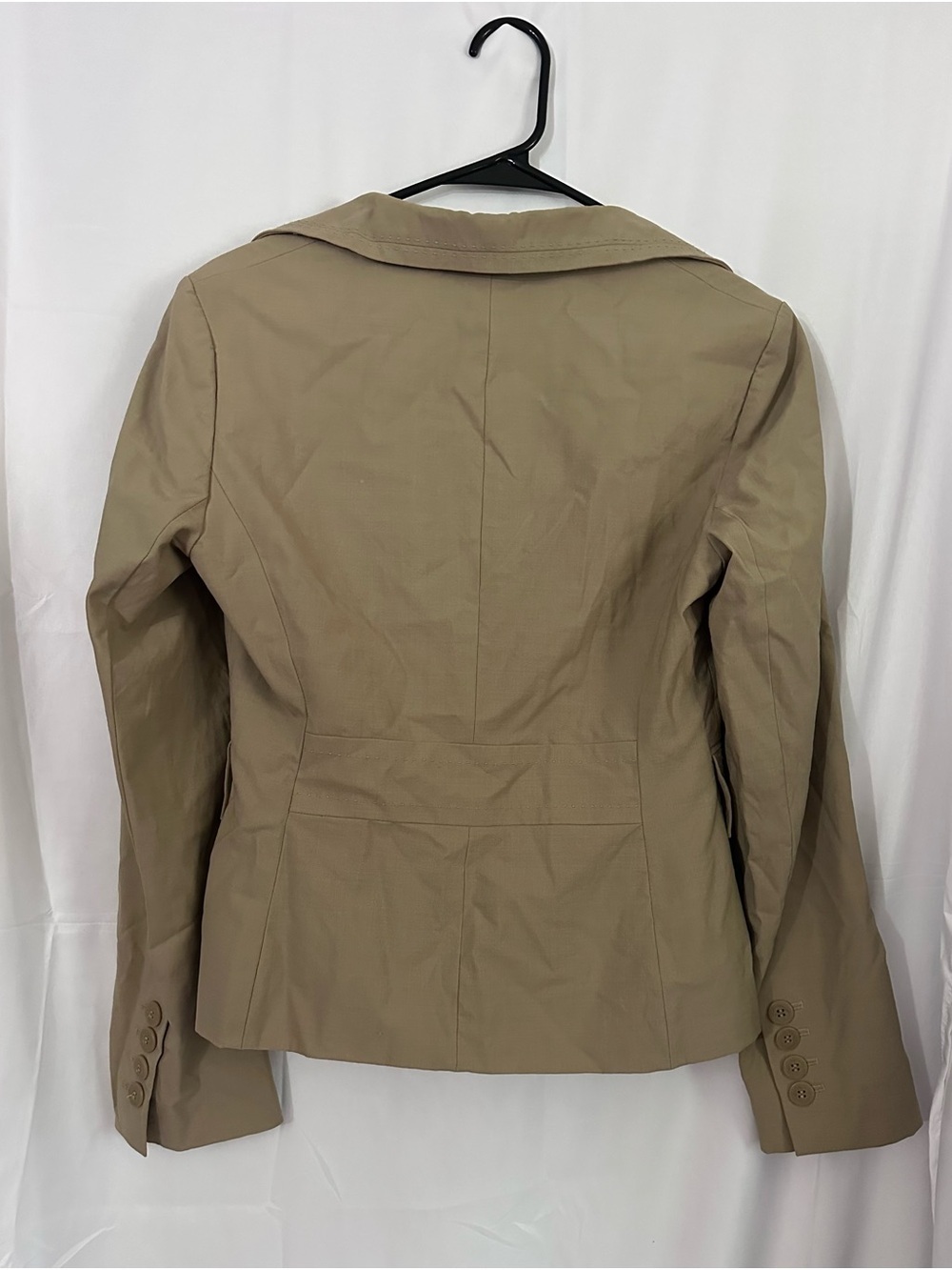 Ann Taylor LOFT Taupe Cropped Women's Blazer Jacket - Picture 5 of 7
